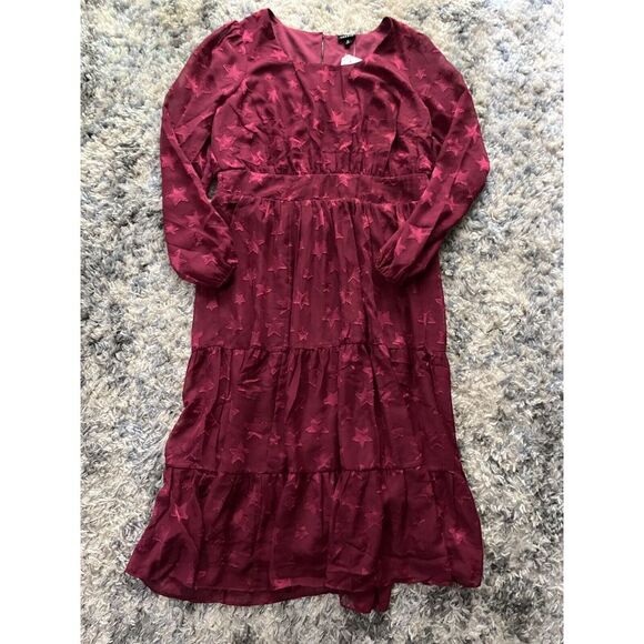 torrid Dresses & Skirts - Torrid Midi Clip Dot Chiffon Tiered Dress Plus Size 0 L 12 #D13886 NWT